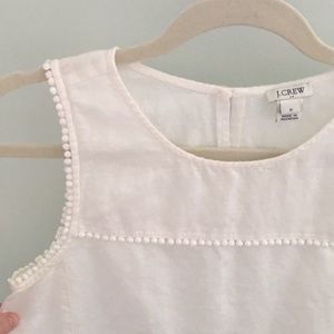 J.Crew white cotton-linen tank
